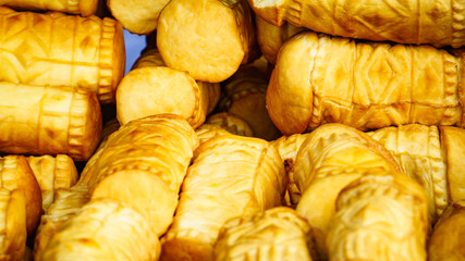 Traditional polish oscypek cheese pieces
