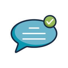 bubble speech vector icon in trendy flat design