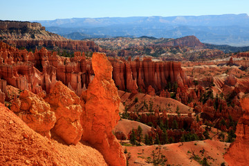 Utah / USA - August 22, 2015: View of hoodoo and rock formationat at Bryce Point in Bryce Canyon National Park, Utah, USA