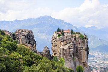 Fototapeta na wymiar Meteora monastery, Thessaly mountains, views, landscapes and panoramas, Greece, summer