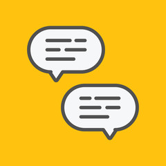 Chat speech bubble icon. Online conversation dialogue symbol.