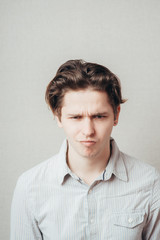 man tense and thinking