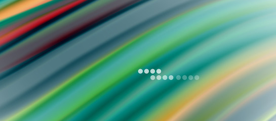 Wave lines abstract background, smooth silk design with rainbow style colors. Liquid fluid color waves. Vector Illustration
