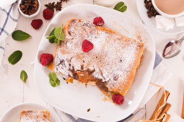 Bougatsa - Greek puff pastry with cream	
