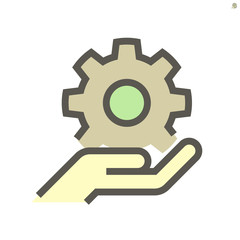 Gear shape engineering concept vector icon design,  48X48 pixel perfect and editable stroke.