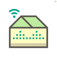 Smart farm and wireless technology vector icon design, , 48x48 pixel perfect and editable stroke.