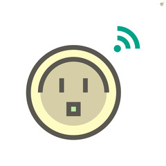 Timer plug vector icon design for smart home, 48x48 pixel perfect and editable stroke.