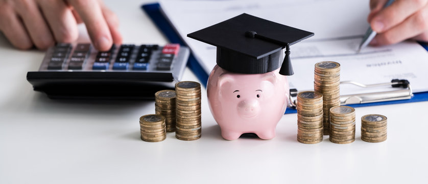 Piggy Bank With Graduation Cap
