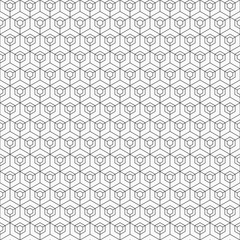 Abstract seamless hexagons pattern. Modern stylish texture. Small hexagons connected with lines. Repeating geometric tiles with triple elements. Vector monochrome background.