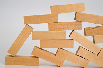 A puzzle game made of wooden blocks. Background for the development of imagination and spatial thinking.