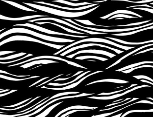 Brush abstract pattern. Grunge texture. Background. White and black vector.