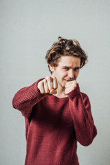 Young man ready to fight