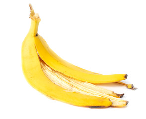 Banana peel isolated on a white background.