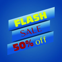flash sale banner on blue theme with yellow and red sample font for business, shopping , marketing, promotion, website - 335184336