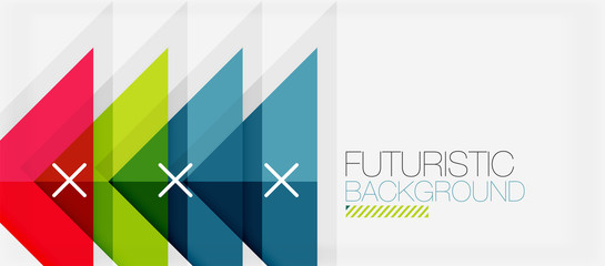 Abstract background, geometric business multicolored paper infographic - triangle frames for text, icons or graphics on light background with copyspace. Vector Illustration For Wallpaper, Banner