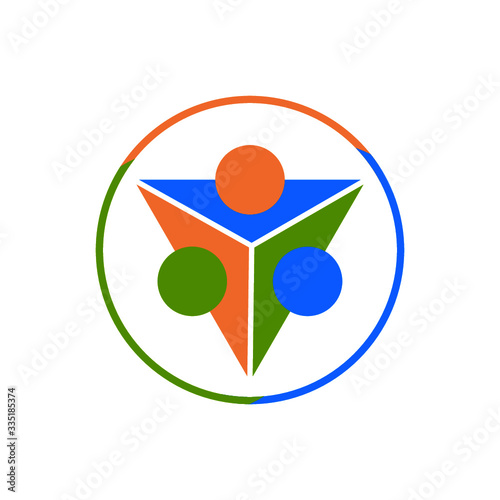 Circle People Together Unity Logo Design Template Illustration On White Background Wall Mural Sljubisa