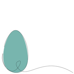 Easter egg blue. Vector illustration.