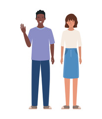 Isolated woman and man avatar vector design