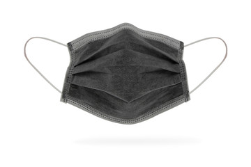 Black Medical mask and corona virus protection isolated on a white background. Covid 19. Doctor...