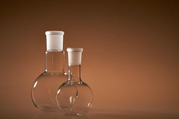 Chemical vessels. Glass flasks. Laboratory utensil.
