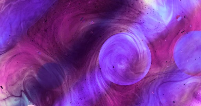 Movement oxygen bubbles in a liquid. Beautiful structure of water in macro a natural background	