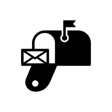mail box icon in trendy flat design, post box icon