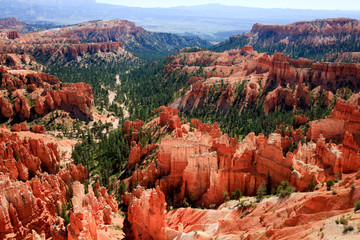 Utah / USA - August 22, 2015: View of hoodoo and rock formationat at Bryce Point in Bryce Canyon...