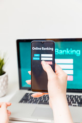 Online Banking Technology Ecommerce Commercial Concept.