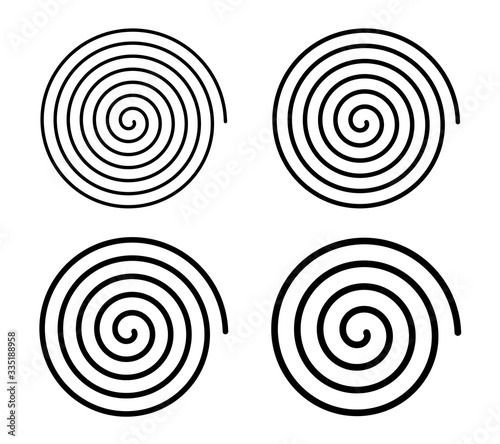 等幅の渦巻き素材 ベクターイラストセット 4 Wall Mural Hako