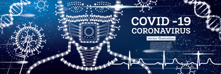 Covid 2019. Doctor Wearing Protection Face Mask Against Coronavirus. Coronavirus Influenza.