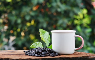 cup of coffee on a wooden table