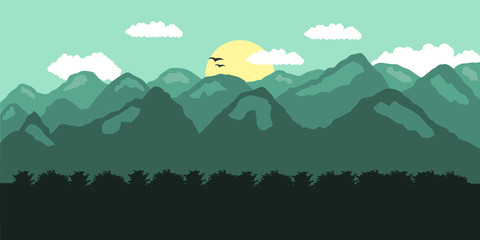 Abstract vector of a mountain landscape