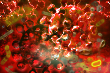 Covid-19 coronavirus SARS CoV-2. 3D render illustration.