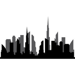 Naklejka premium Modern City skyline . city silhouette. vector illustration in flat design