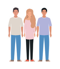 Isolated woman and men avatars vector design