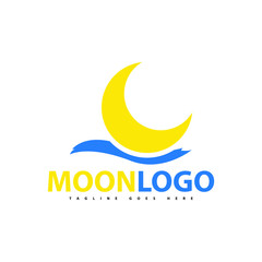creative moon logo design, vector
