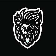 Obraz premium wild lion mascot logo design vector