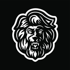 wild lion mascot logo design vector
