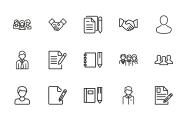 Big set of human resources line icons.