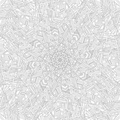 Fototapeta premium Geometric mandala coloring book. Beautiful relax dud black and white ornament. Large size, meditative drawing. Coloring book page.