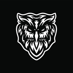 wild owl head logo vector mascot design