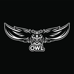 wild owl head logo vector mascot design