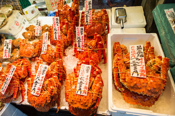 北海道　二条市場　海産物　蟹