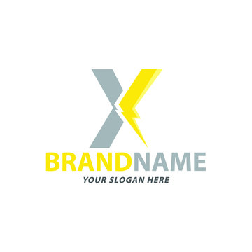 creative letter x and thunder logo design, vector
