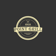 Logo for restaurant with a vintage style Premium Vector