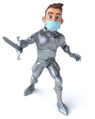 3D illustration of a cartoon character with a mask