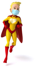 3D Illustration of a superhero with a mask