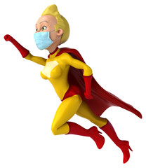 3D Illustration of a superhero with a mask