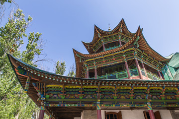 Zharkent 150 years old chinese pagoda style mosque, current museum in Kazakhstan near China boarder