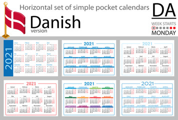 Denmark horizontal pocket calendar for 2021